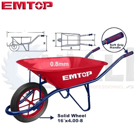 Brouette EMTOP 130 kg métal